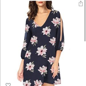 Long sleeve floral knee length dress!